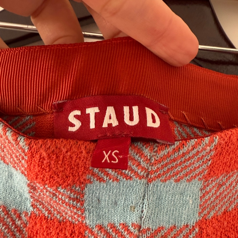 STAUD Red and Blue Plaid Garment